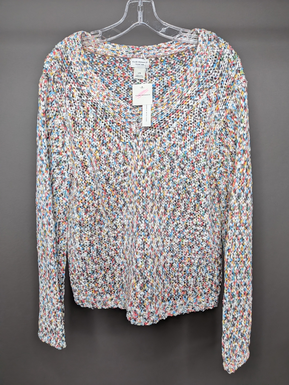 Club Monaco Multicolor Speckled Knit Sweater NWT